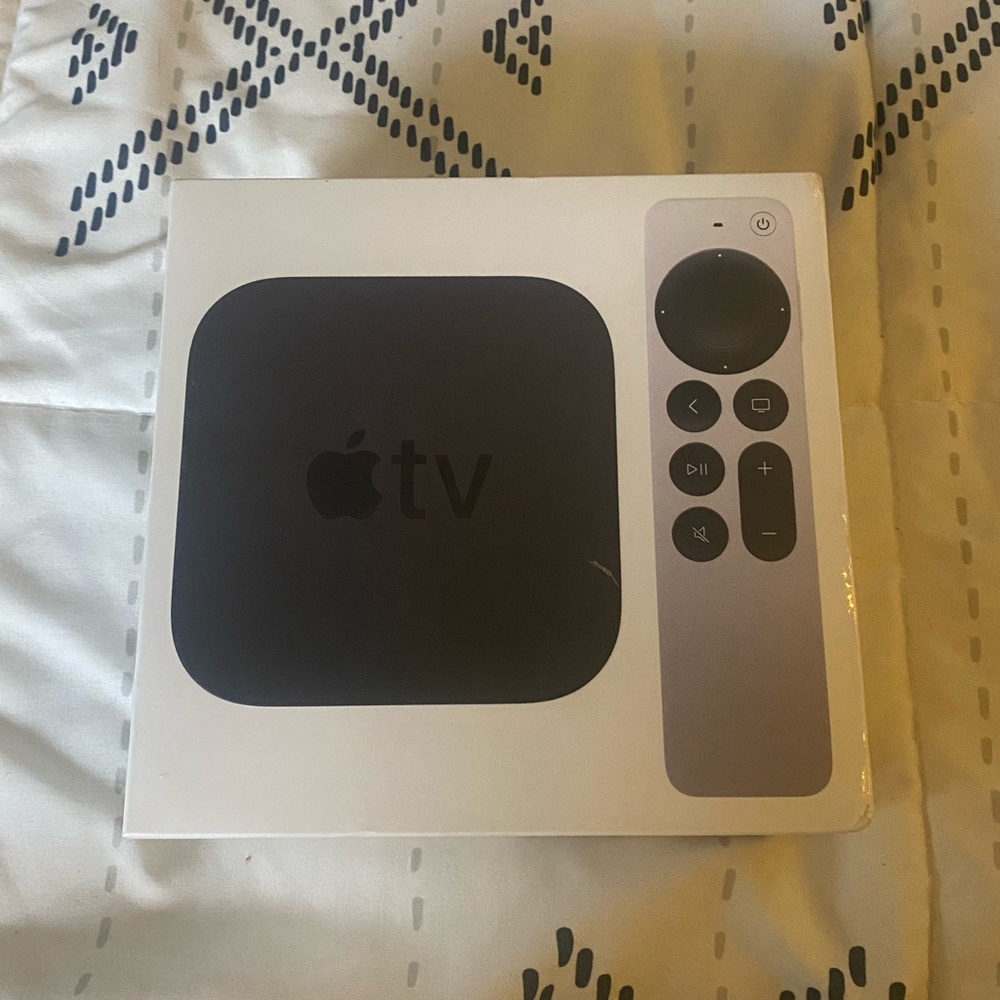 Apple TV with Remote - Black and Silver